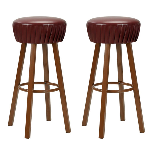 Barstoelen 2 st kunstleer bruin is nu te koop bij PeponiXL, paradijselijk wonen!