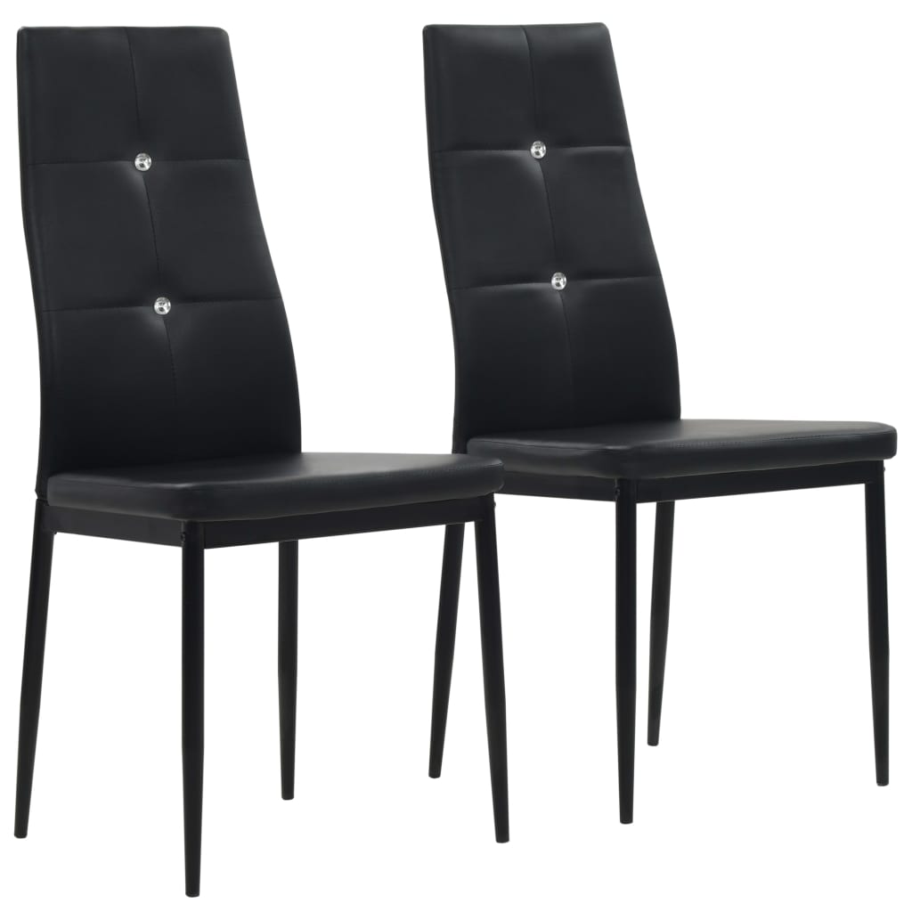 Eetkamerstoelen 2 st kunstleer zwart is nu te koop bij PeponiXL, paradijselijk wonen!