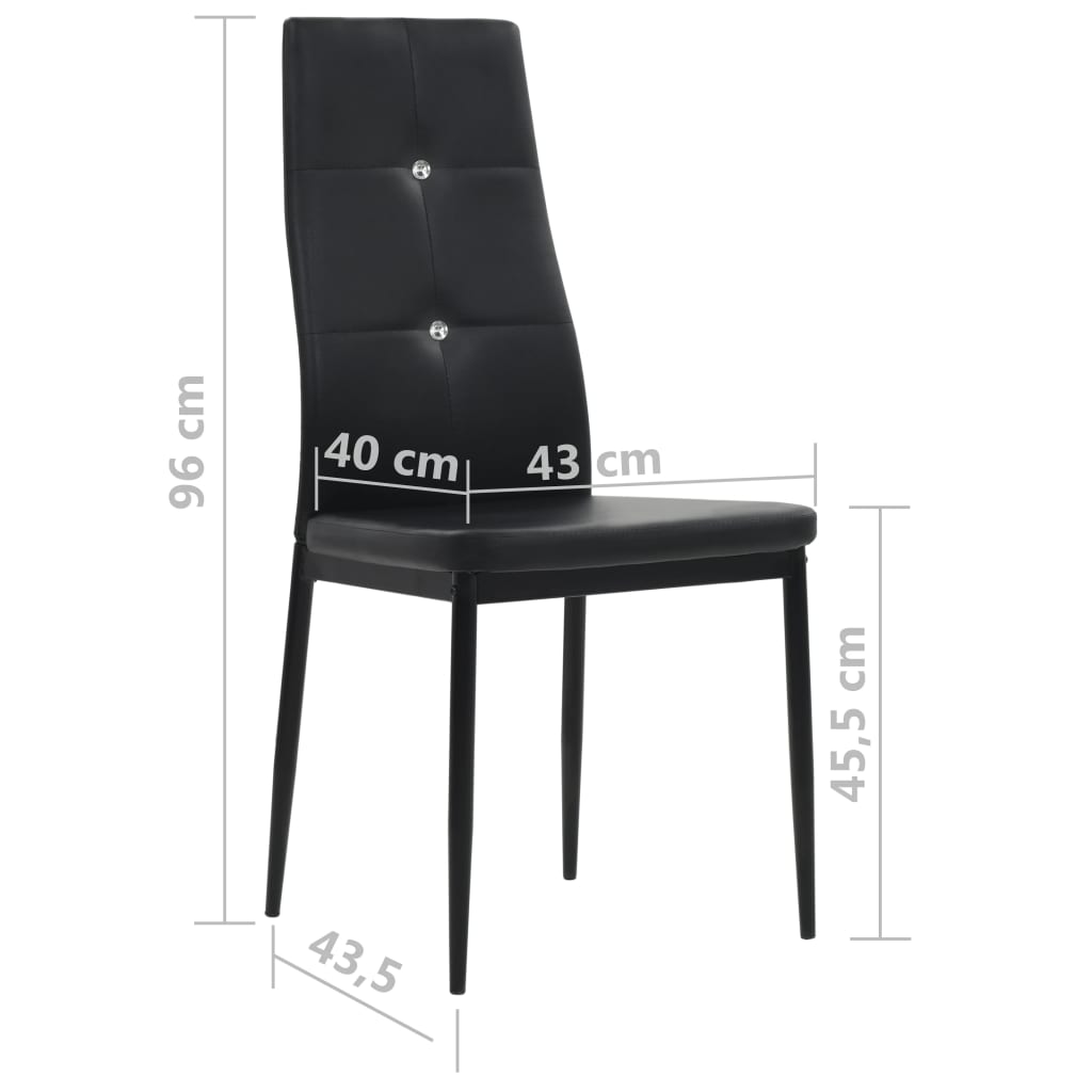 Eetkamerstoelen 2 st kunstleer zwart is nu te koop bij PeponiXL, paradijselijk wonen!