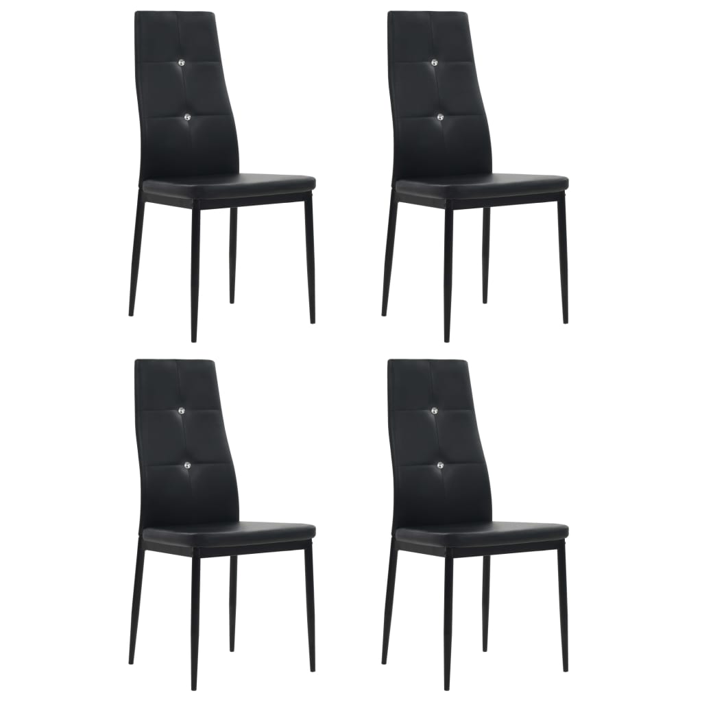 Eetkamerstoelen 4 st kunstleer zwart is nu te koop bij PeponiXL, paradijselijk wonen!