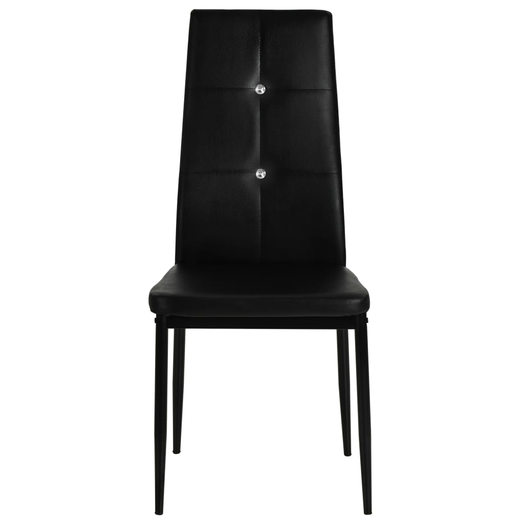 Eetkamerstoelen 4 st kunstleer zwart is nu te koop bij PeponiXL, paradijselijk wonen!
