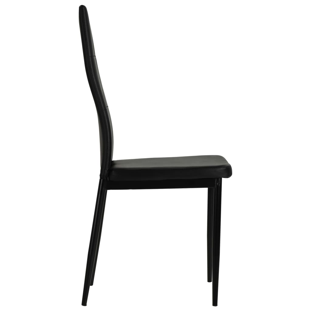 Eetkamerstoelen 4 st kunstleer zwart is nu te koop bij PeponiXL, paradijselijk wonen!