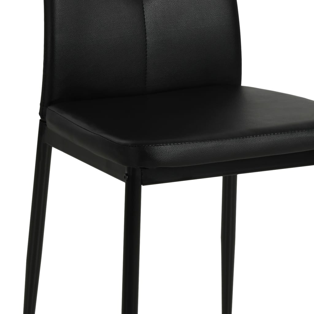 Eetkamerstoelen 4 st kunstleer zwart is nu te koop bij PeponiXL, paradijselijk wonen!