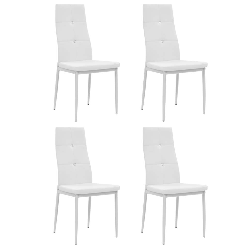 Eetkamerstoelen 4 st kunstleer wit is nu te koop bij PeponiXL, paradijselijk wonen!
