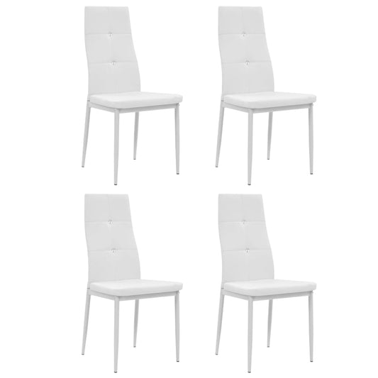 Eetkamerstoelen 4 st kunstleer wit is nu te koop bij PeponiXL, paradijselijk wonen!