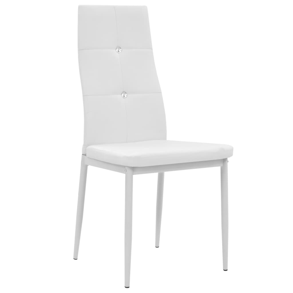 Eetkamerstoelen 4 st kunstleer wit is nu te koop bij PeponiXL, paradijselijk wonen!