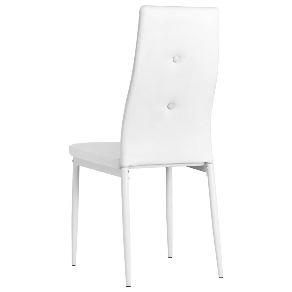 Eetkamerstoelen 4 st kunstleer wit is nu te koop bij PeponiXL, paradijselijk wonen!