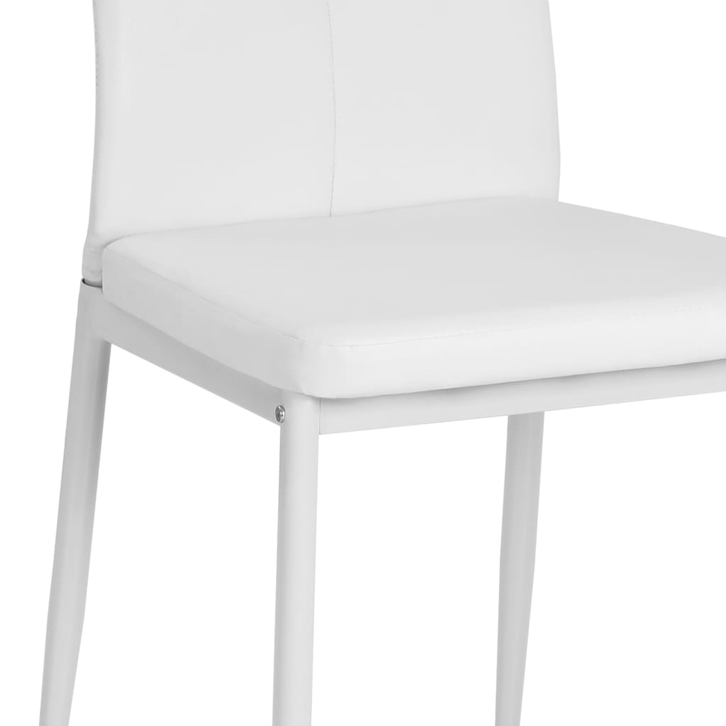 Eetkamerstoelen 4 st kunstleer wit is nu te koop bij PeponiXL, paradijselijk wonen!