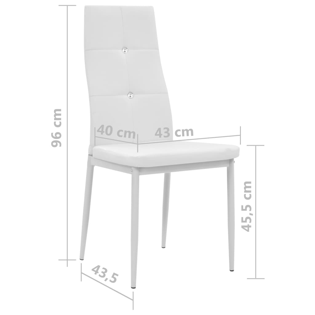 Eetkamerstoelen 4 st kunstleer wit is nu te koop bij PeponiXL, paradijselijk wonen!