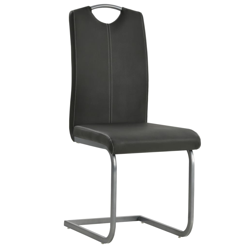 Eetkamerstoelen 2 st kunstleer grijs is nu te koop bij PeponiXL, paradijselijk wonen!