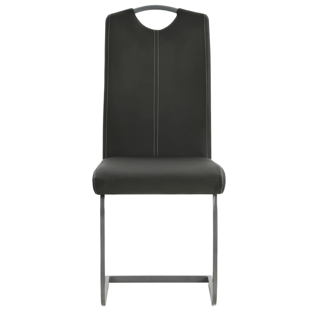 Eetkamerstoelen 2 st kunstleer grijs is nu te koop bij PeponiXL, paradijselijk wonen!