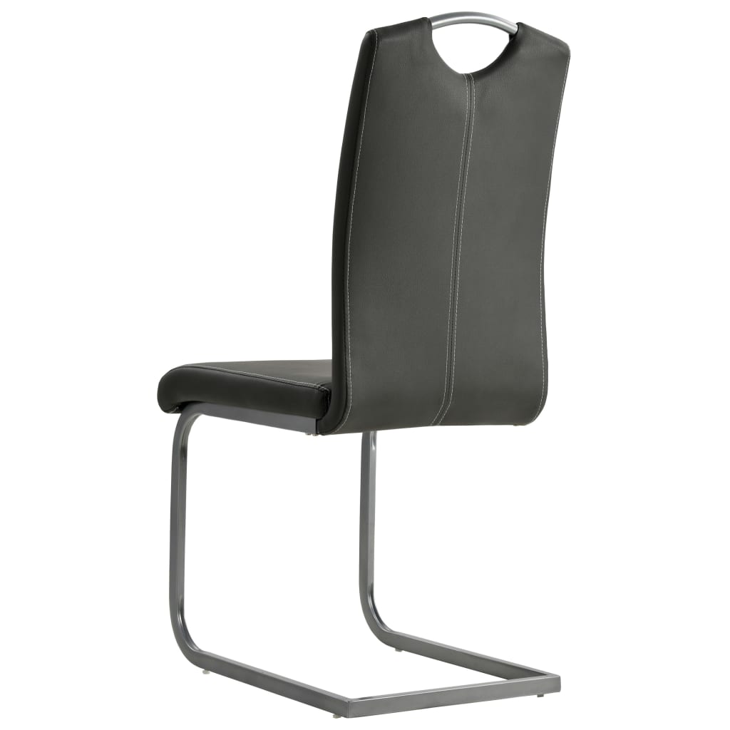 Eetkamerstoelen 2 st kunstleer grijs is nu te koop bij PeponiXL, paradijselijk wonen!