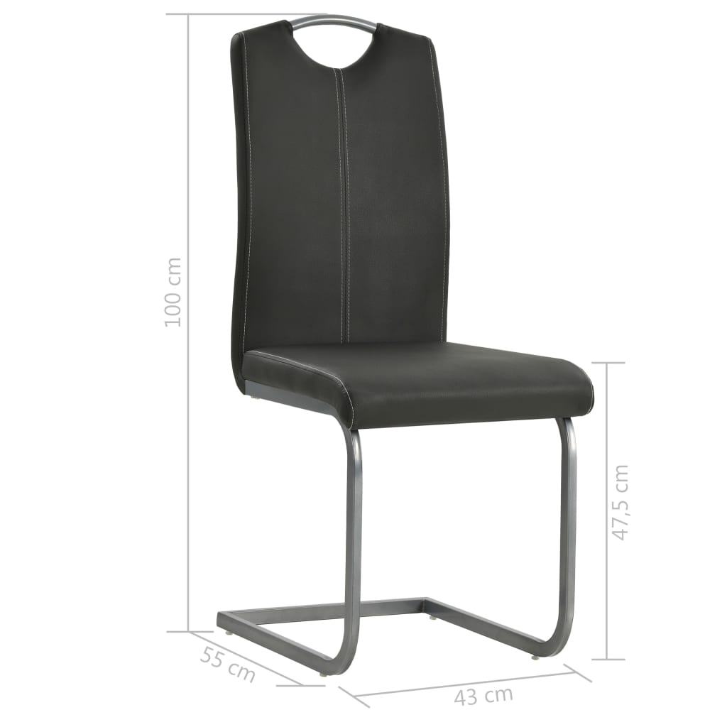Eetkamerstoelen 2 st kunstleer grijs is nu te koop bij PeponiXL, paradijselijk wonen!