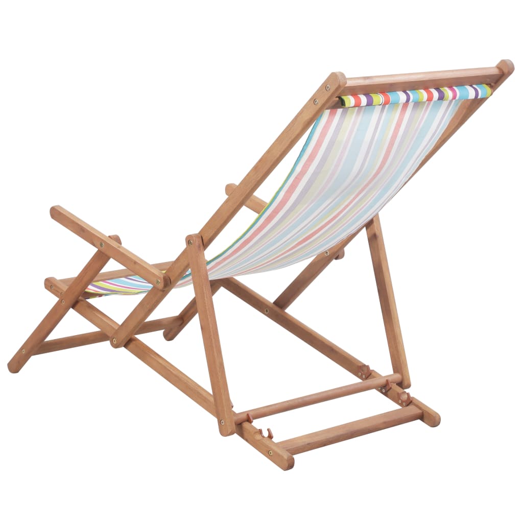 Strandstoel inklapbaar stof en houten frame meerkleurig is nu te koop bij PeponiXL, paradijselijk wonen!