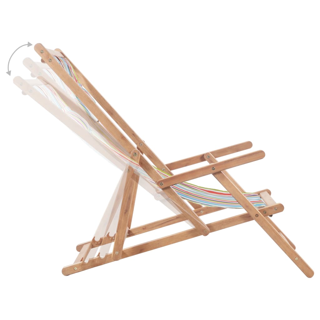 Strandstoel inklapbaar stof en houten frame meerkleurig is nu te koop bij PeponiXL, paradijselijk wonen!