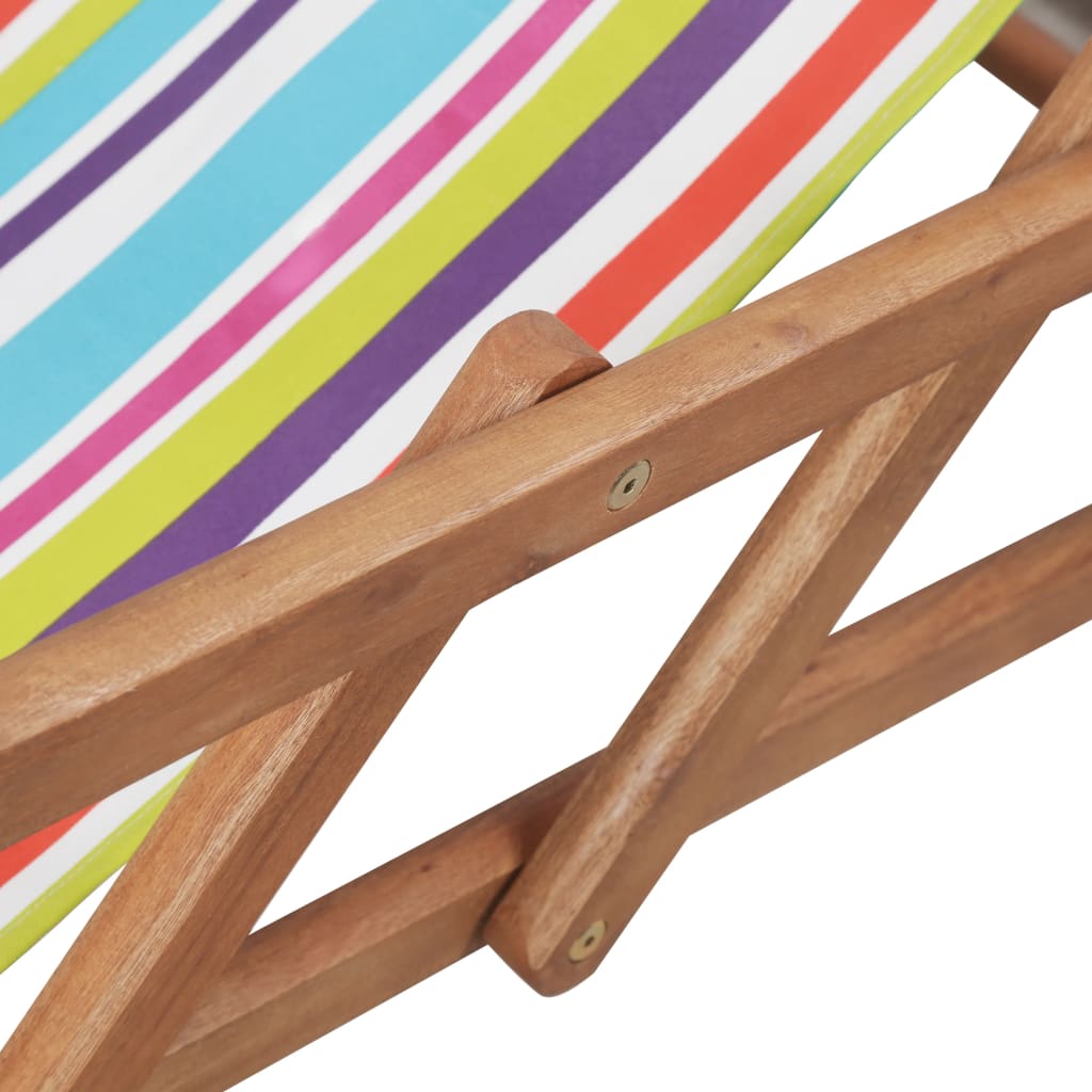 Strandstoel inklapbaar stof en houten frame meerkleurig is nu te koop bij PeponiXL, paradijselijk wonen!