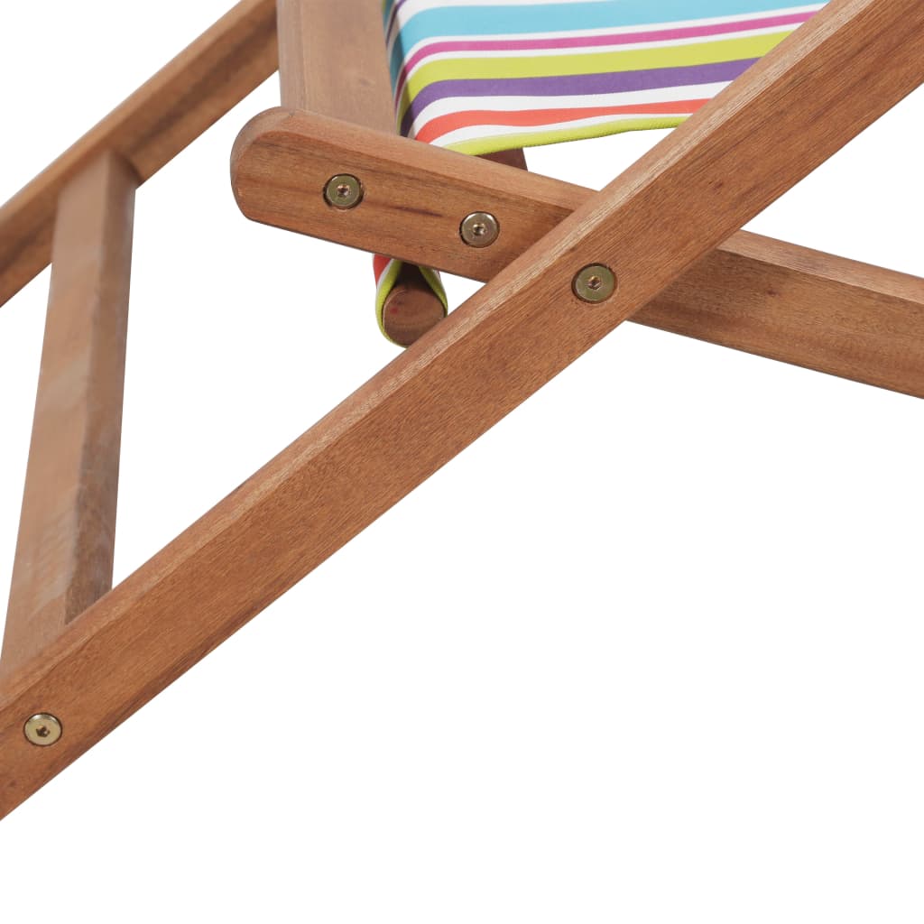 Strandstoel inklapbaar stof en houten frame meerkleurig is nu te koop bij PeponiXL, paradijselijk wonen!