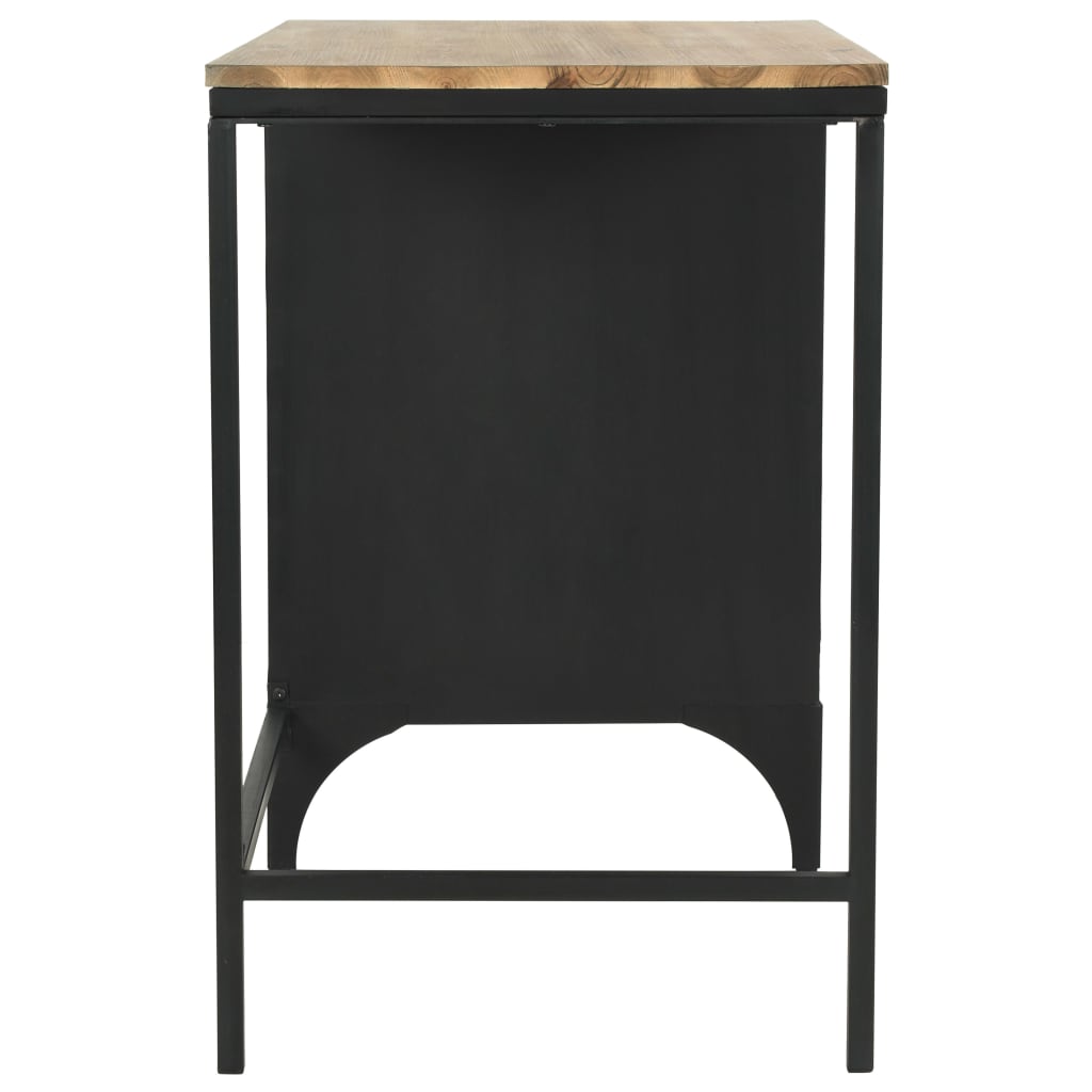Bureau 100x50x76 cm massief vurenhout en staal is nu te koop bij PeponiXL, paradijselijk wonen!