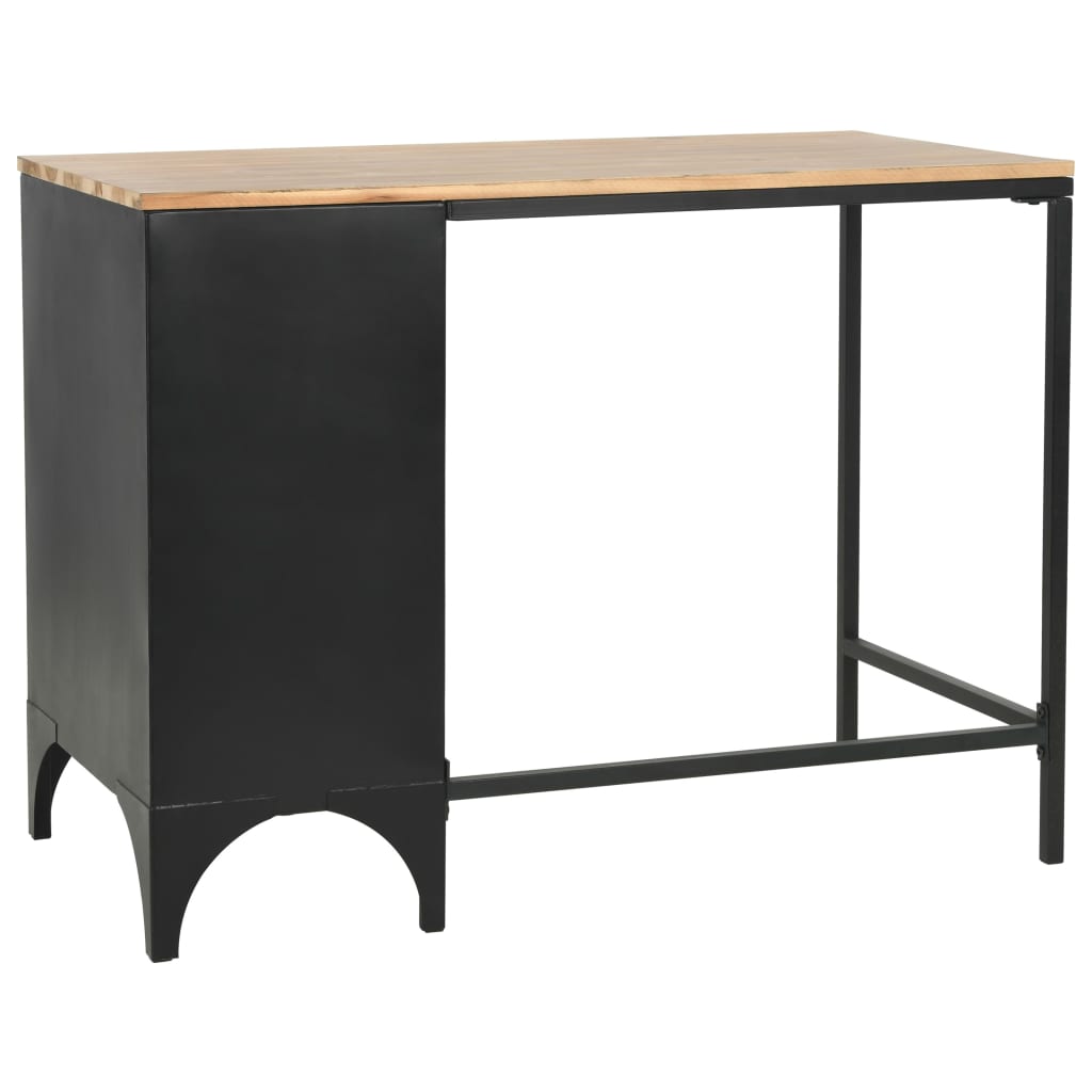 Bureau 100x50x76 cm massief vurenhout en staal is nu te koop bij PeponiXL, paradijselijk wonen!
