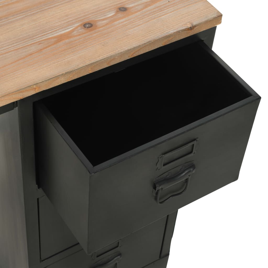 Bureau 100x50x76 cm massief vurenhout en staal is nu te koop bij PeponiXL, paradijselijk wonen!