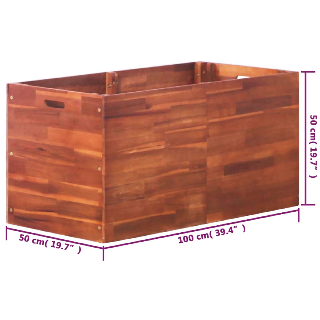 Plantenbak verhoogd 100x50x50 cm acaciahout is nu te koop bij PeponiXL, paradijselijk wonen!