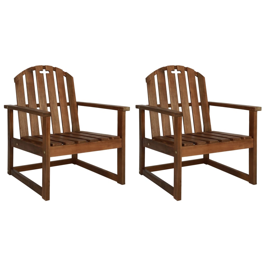 Tuinstoelen 2 st massief acaciahout is nu te koop bij PeponiXL, paradijselijk wonen!