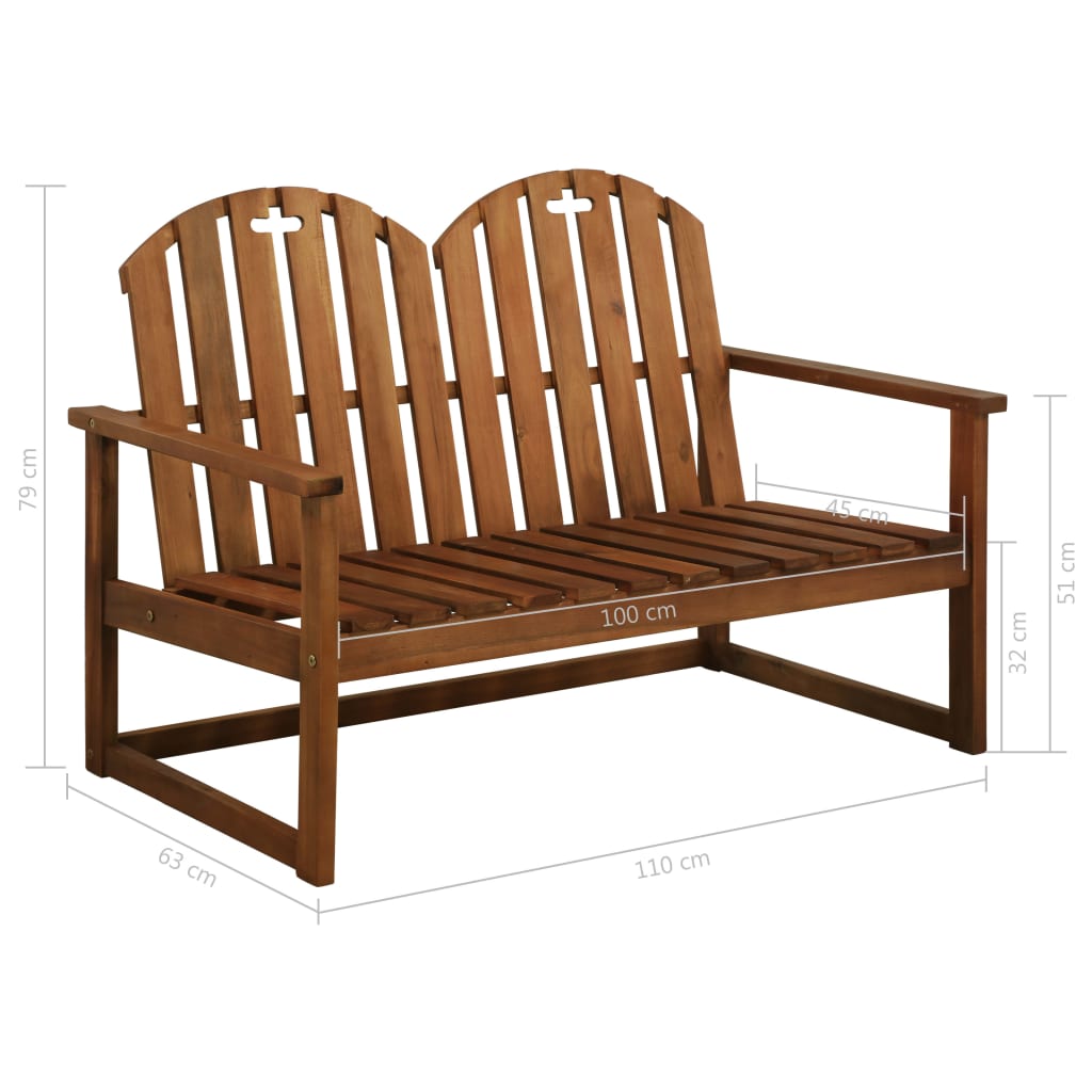 Tuinbank 110 cm massief acaciahout is nu te koop bij PeponiXL, paradijselijk wonen!