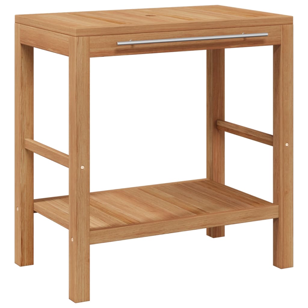 Badkamer wastafelkast met rivierstenen wastafel teakhout is nu te koop bij PeponiXL, paradijselijk wonen!