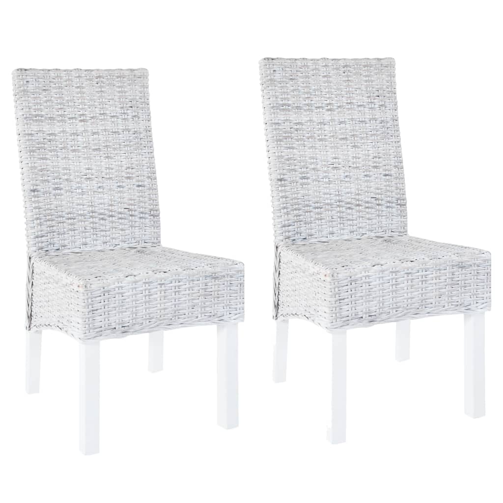 Eetkamerstoelen 2 st kubu rattan en mahoniehout lichtbruin is nu te koop bij PeponiXL, paradijselijk wonen!