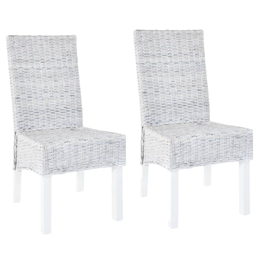 Eetkamerstoelen 2 st kubu rattan en mahoniehout lichtbruin is nu te koop bij PeponiXL, paradijselijk wonen!