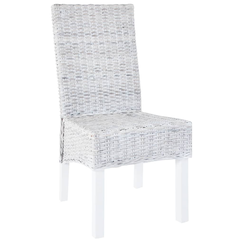 Eetkamerstoelen 2 st kubu rattan en mahoniehout lichtbruin is nu te koop bij PeponiXL, paradijselijk wonen!