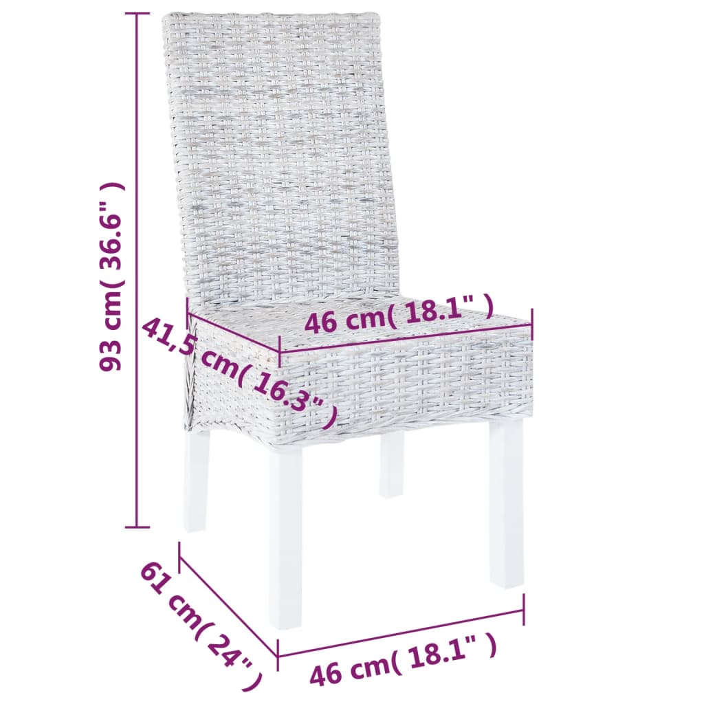 Eetkamerstoelen 2 st kubu rattan en mahoniehout lichtbruin is nu te koop bij PeponiXL, paradijselijk wonen!