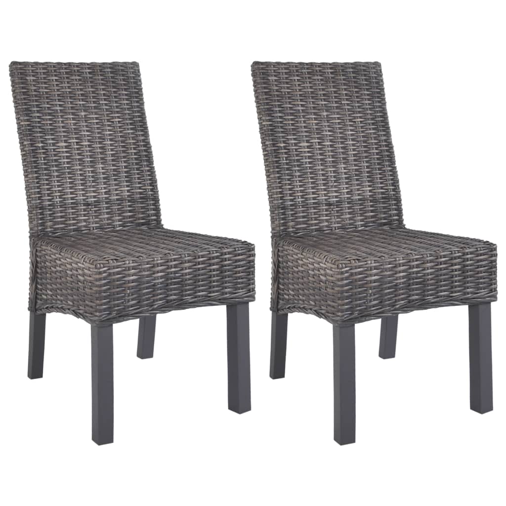 Eetkamerstoelen 2 st kubu rattan en mahoniehout bruin is nu te koop bij PeponiXL, paradijselijk wonen!