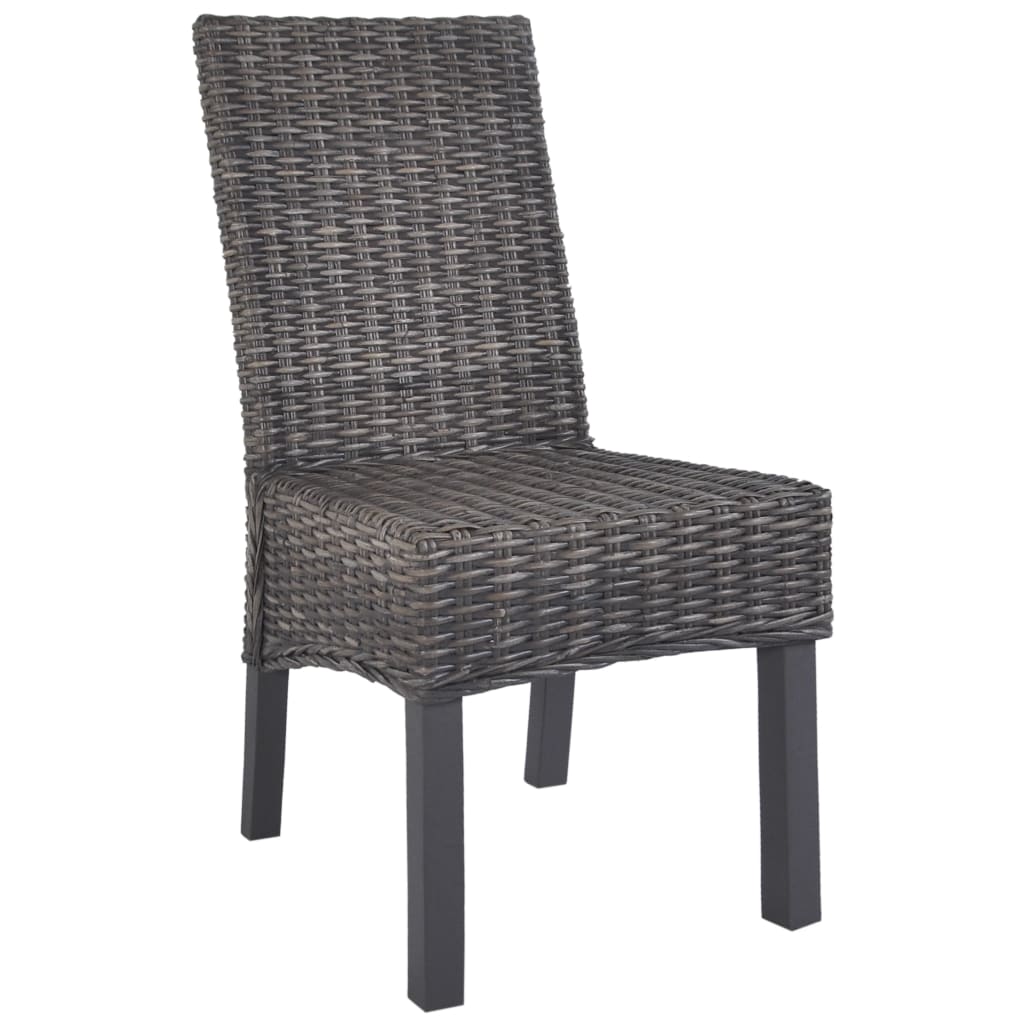 Eetkamerstoelen 2 st kubu rattan en mahoniehout bruin is nu te koop bij PeponiXL, paradijselijk wonen!