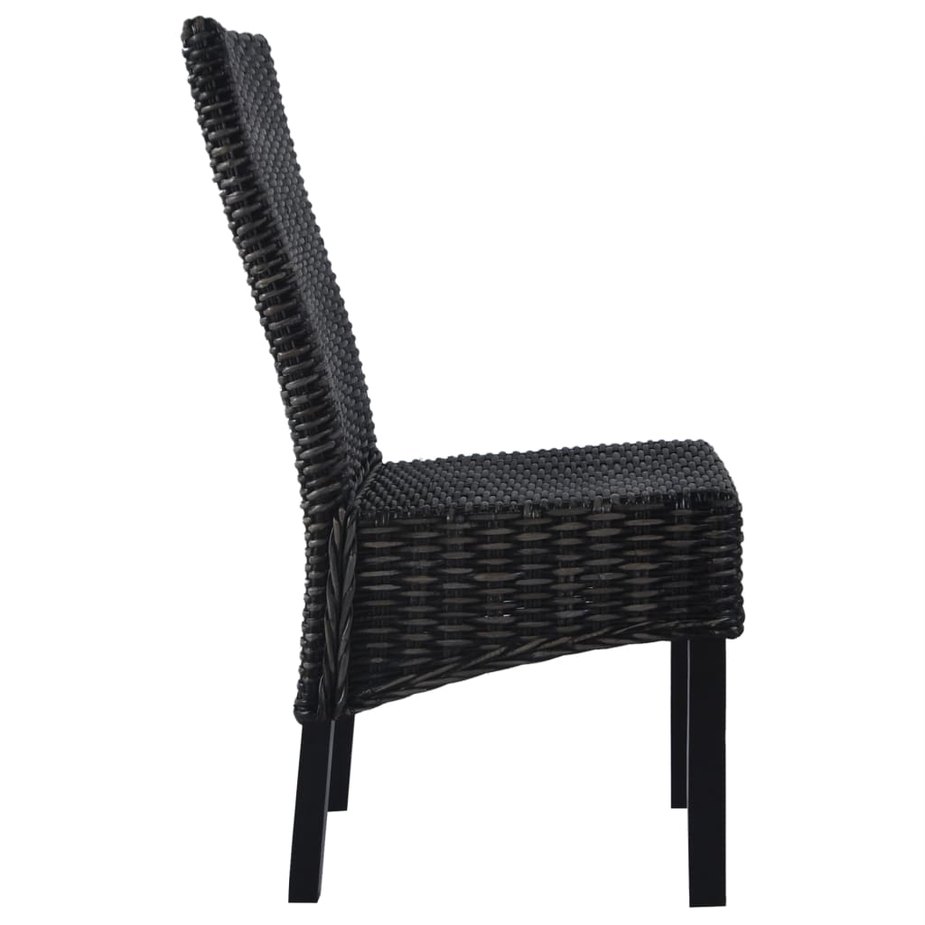Eetkamerstoelen 2 st kubu rattan en mahoniehout zwart is nu te koop bij PeponiXL, paradijselijk wonen!