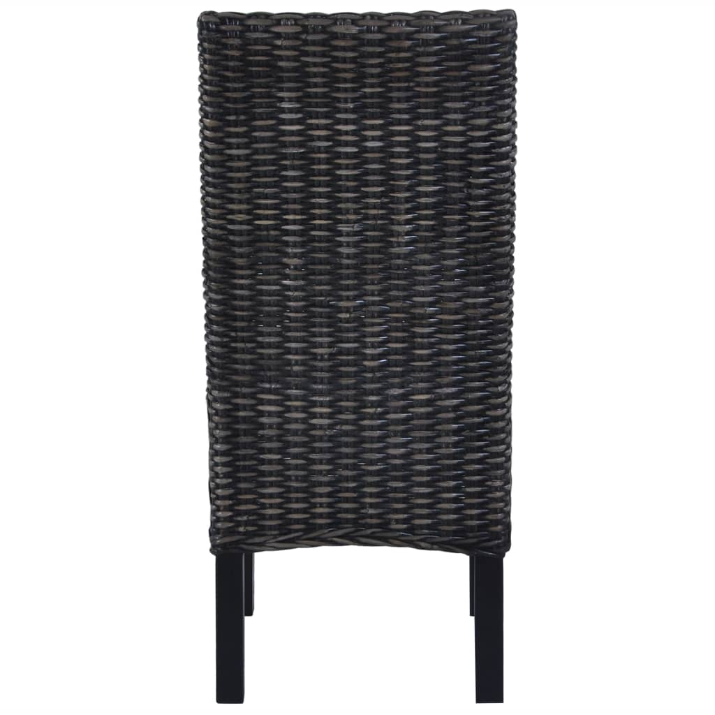 Eetkamerstoelen 2 st kubu rattan en mahoniehout zwart is nu te koop bij PeponiXL, paradijselijk wonen!