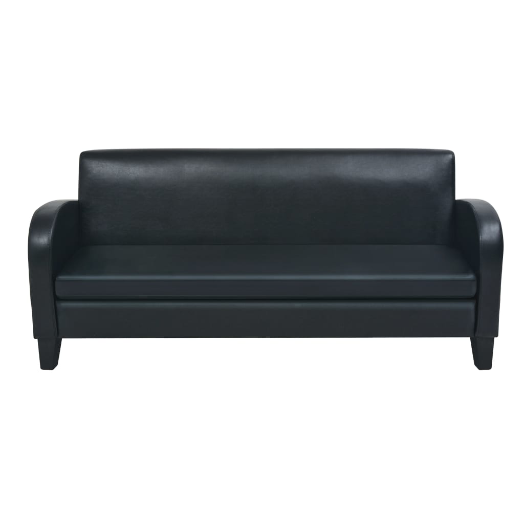 Bankstel kunstleer zwart 2-delig is nu te koop bij PeponiXL, paradijselijk wonen!