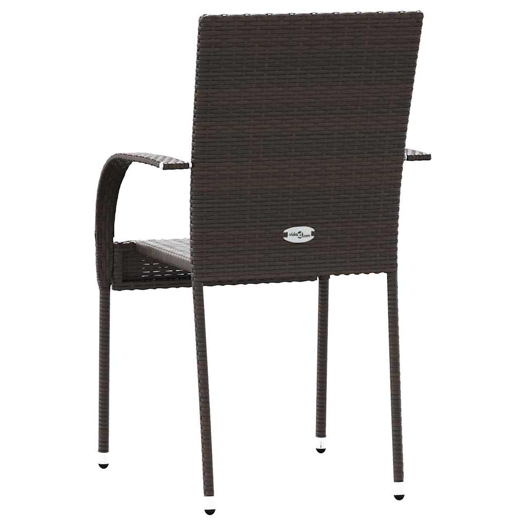 Tuinstoelen stapelbaar 2 st poly rattan bruin is nu te koop bij PeponiXL, paradijselijk wonen!