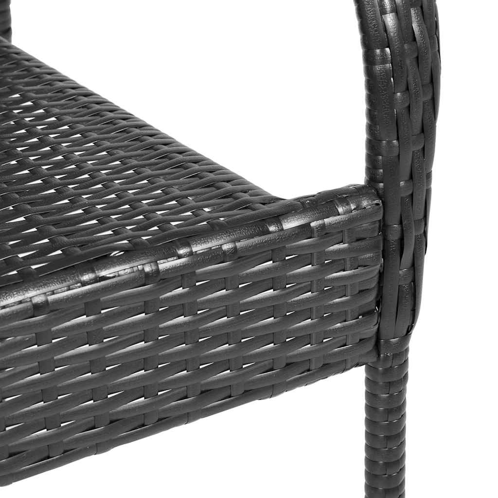 Tuinstoelen stapelbaar 2 st poly rattan zwart is nu te koop bij PeponiXL, paradijselijk wonen!