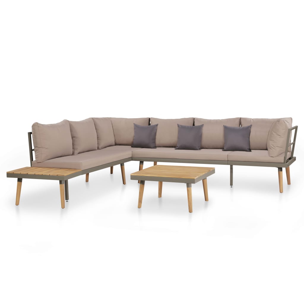 4-delige Loungeset met kussens massief acaciahout bruin is nu te koop bij PeponiXL, paradijselijk wonen!