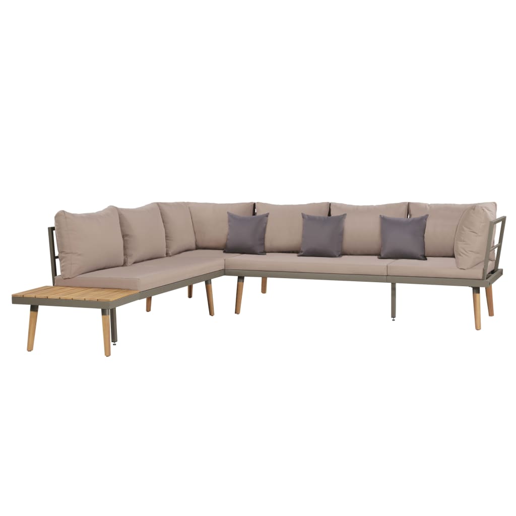 4-delige Loungeset met kussens massief acaciahout bruin is nu te koop bij PeponiXL, paradijselijk wonen!