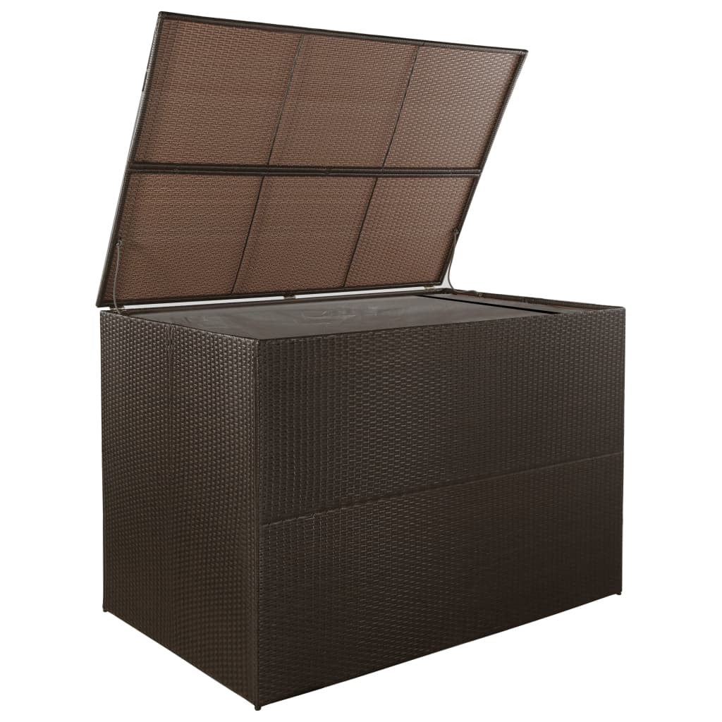 Tuinbox 150x100x100 cm poly rattan bruin is nu te koop bij PeponiXL, paradijselijk wonen!