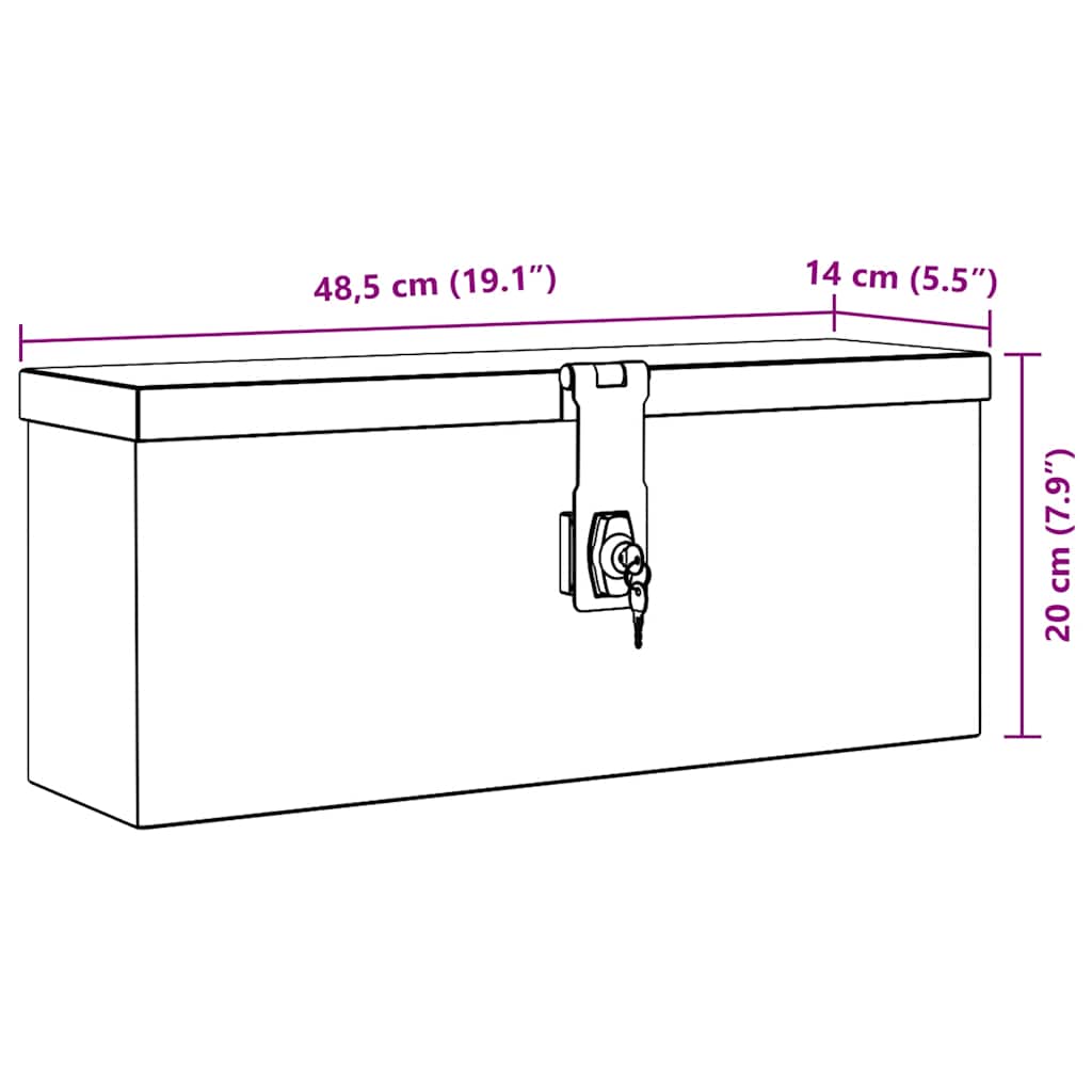 Aluminium kist 48,5x14x20 cm zilverkleurig is nu te koop bij PeponiXL, paradijselijk wonen!