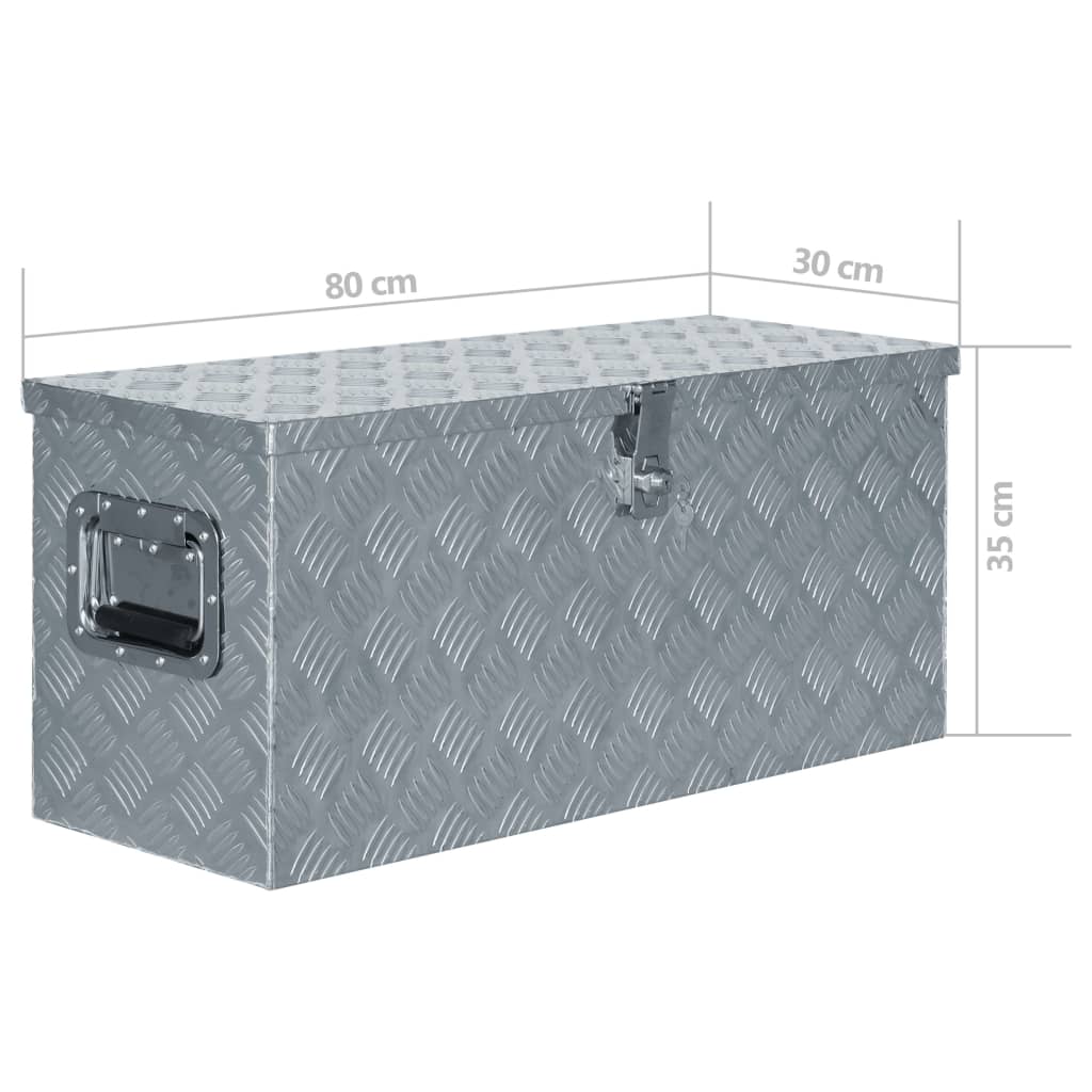 Aluminium kist 80x30x35 cm zilverkleurig is nu te koop bij PeponiXL, paradijselijk wonen!