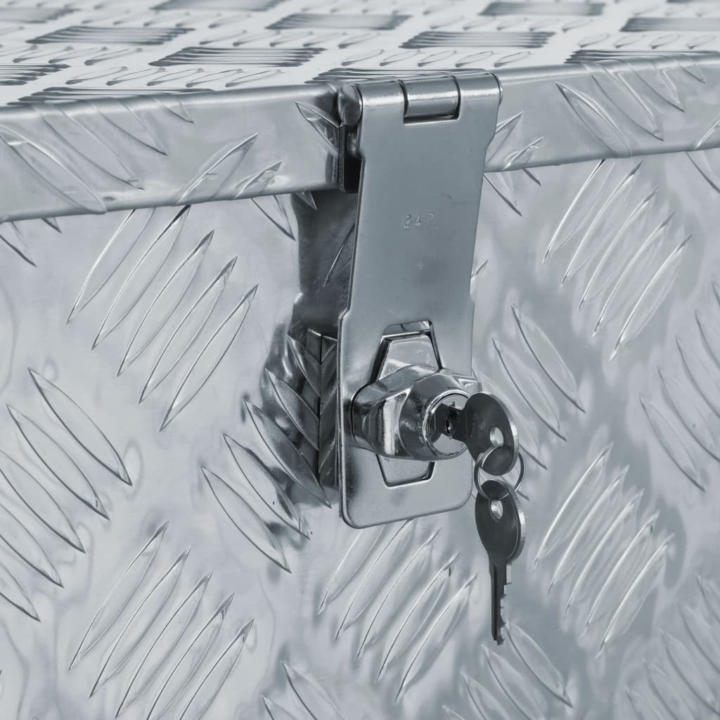 Opbergkist 90,5x35x40 cm aluminium zilverkleurig is nu te koop bij PeponiXL, paradijselijk wonen!