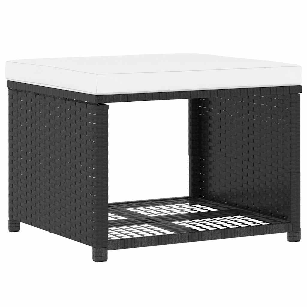 4-delige Loungeset poly rattan zwart is nu te koop bij PeponiXL, paradijselijk wonen!