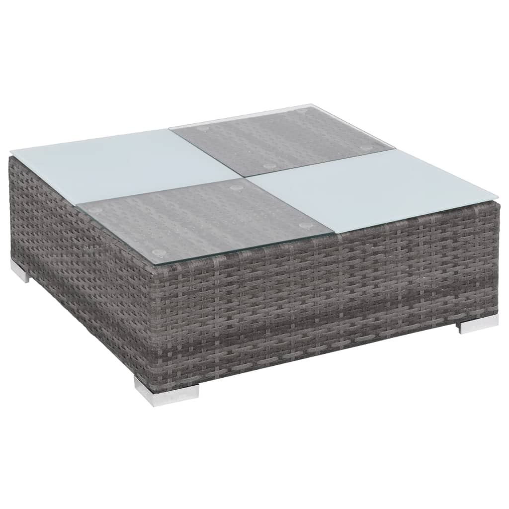8-delige Loungeset met kussens poly rattan grijs is nu te koop bij PeponiXL, paradijselijk wonen!