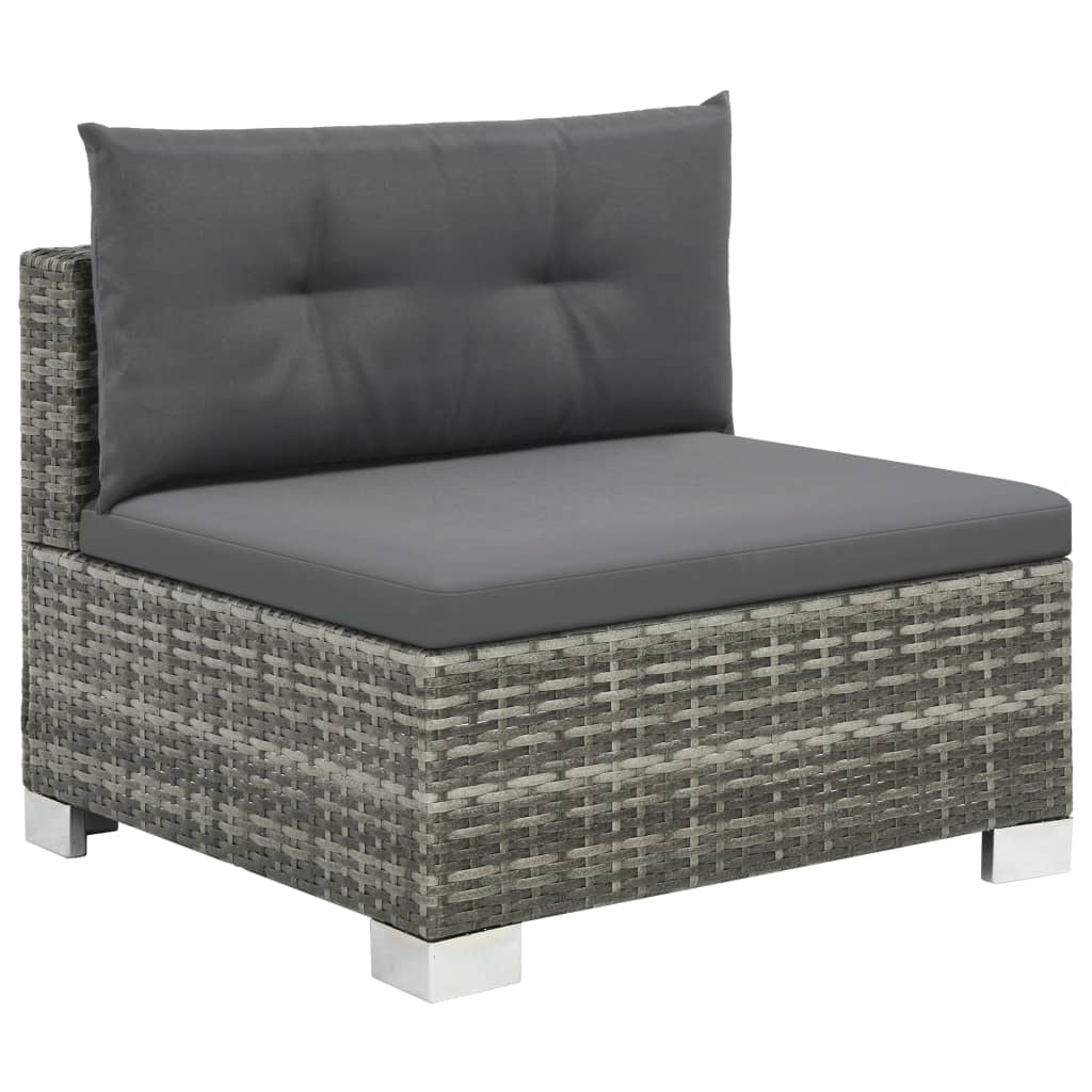 10-delige Loungeset met kussens poly rattan grijs is nu te koop bij PeponiXL, paradijselijk wonen!