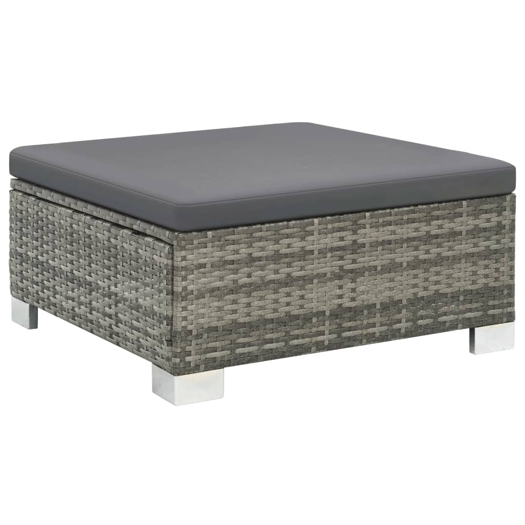 10-delige Loungeset met kussens poly rattan grijs is nu te koop bij PeponiXL, paradijselijk wonen!