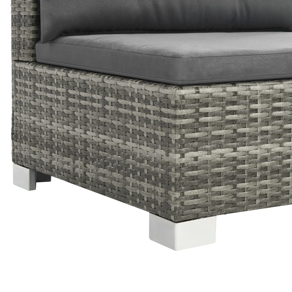 10-delige Loungeset met kussens poly rattan grijs is nu te koop bij PeponiXL, paradijselijk wonen!